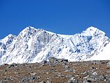 21 Shishapangma Southwest Face And Pungpa Ri As Trek Nears Shishapangma Advanced Base Camp But the real star of the show is the Southwest Face of Shishapangma as the trek nears Shishapangma Southwest Advanced Base Camp. Pungpa Ri is on the right.